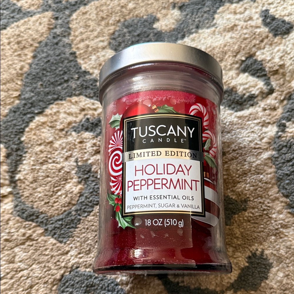 Holiday Peppermint Jar Candle - Vibrant Red